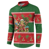 Hawaii Christmas Mele Kalikimaka Button Sweatshirt Aloha Turtle Santa With Ukulele LT14 - Polynesian Pride