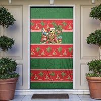 Hawaii Christmas Mele Kalikimaka Door Cover Aloha Turtle Santa With Ukulele LT14 Red - Polynesian Pride