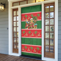 Hawaii Christmas Mele Kalikimaka Door Cover Aloha Turtle Santa With Ukulele LT14 - Polynesian Pride