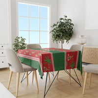 Hawaii Christmas Mele Kalikimaka Tablecloth Aloha Turtle Santa With Ukulele LT14 - Polynesian Pride
