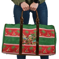 Hawaii Christmas Mele Kalikimaka Travel Bag Aloha Turtle Santa With Ukulele LT14 Red - Polynesian Pride