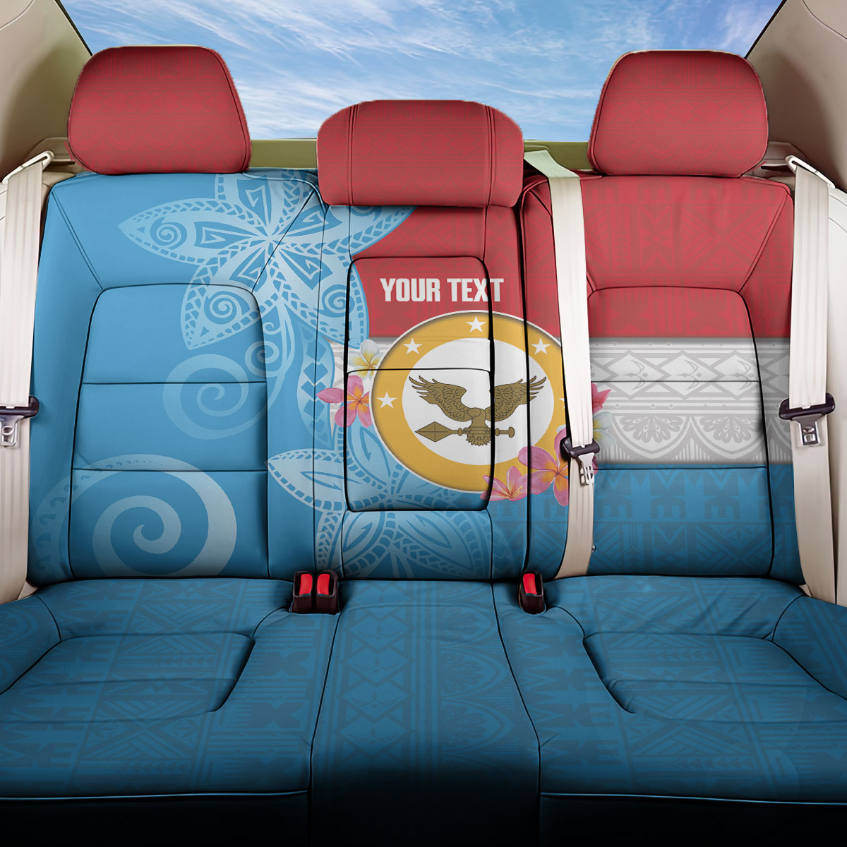 Personalised Malaita Province Day Back Car Seat Cover Solomon Islands Maramapaina Flag Color LT14 One Size Blue - Polynesian Pride