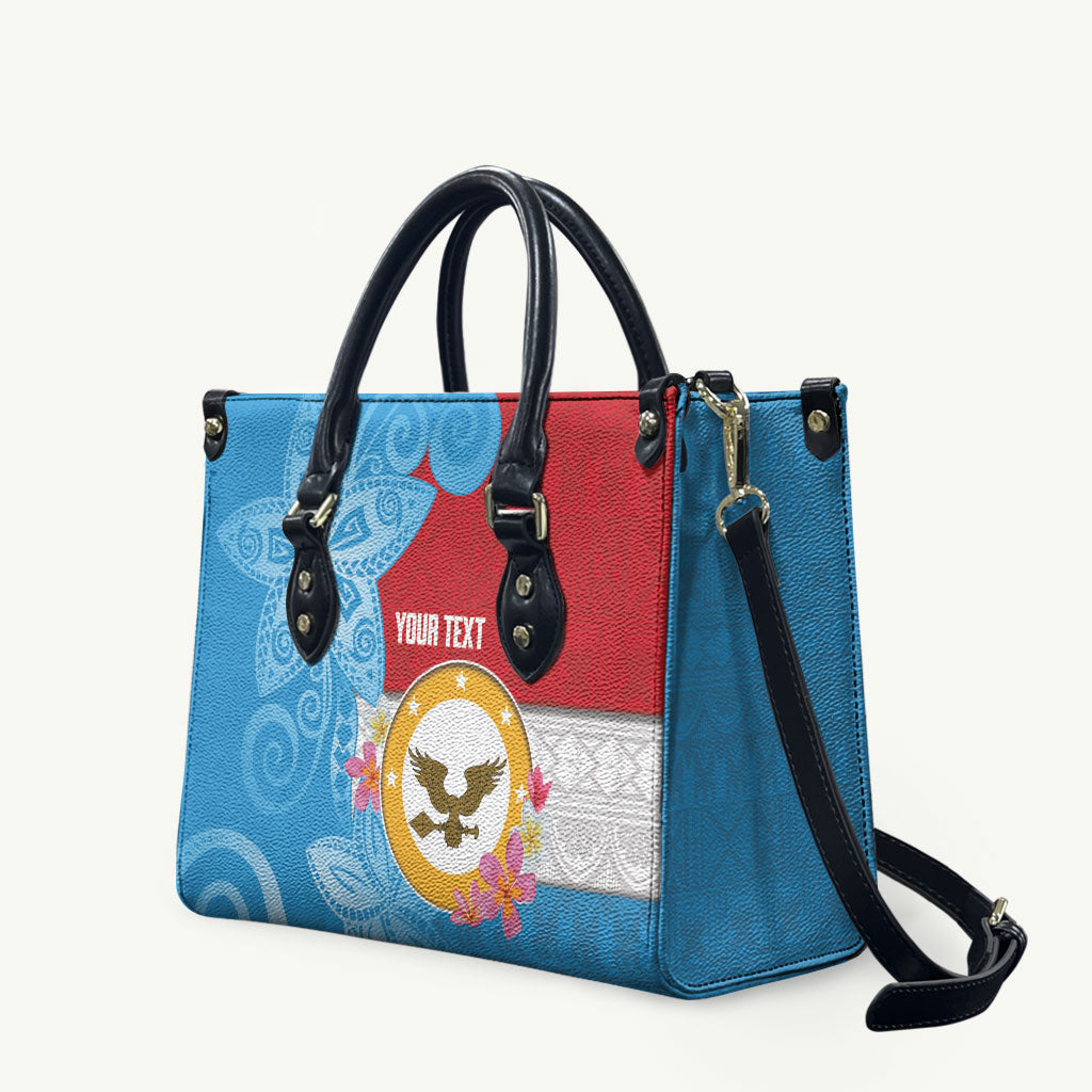 Personalised Malaita Province Day Leather Bag Solomon Islands Maramapaina Flag Color LT14 Blue - Polynesian Pride