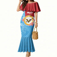 Personalised Malaita Province Day Mermaid Dress Solomon Islands Maramapaina Flag Color LT14 Women Blue - Polynesian Pride