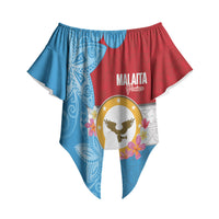 Personalised Malaita Province Day Off Shoulder Wrap Waist Top Solomon Islands Maramapaina Flag Color LT14 - Polynesian Pride