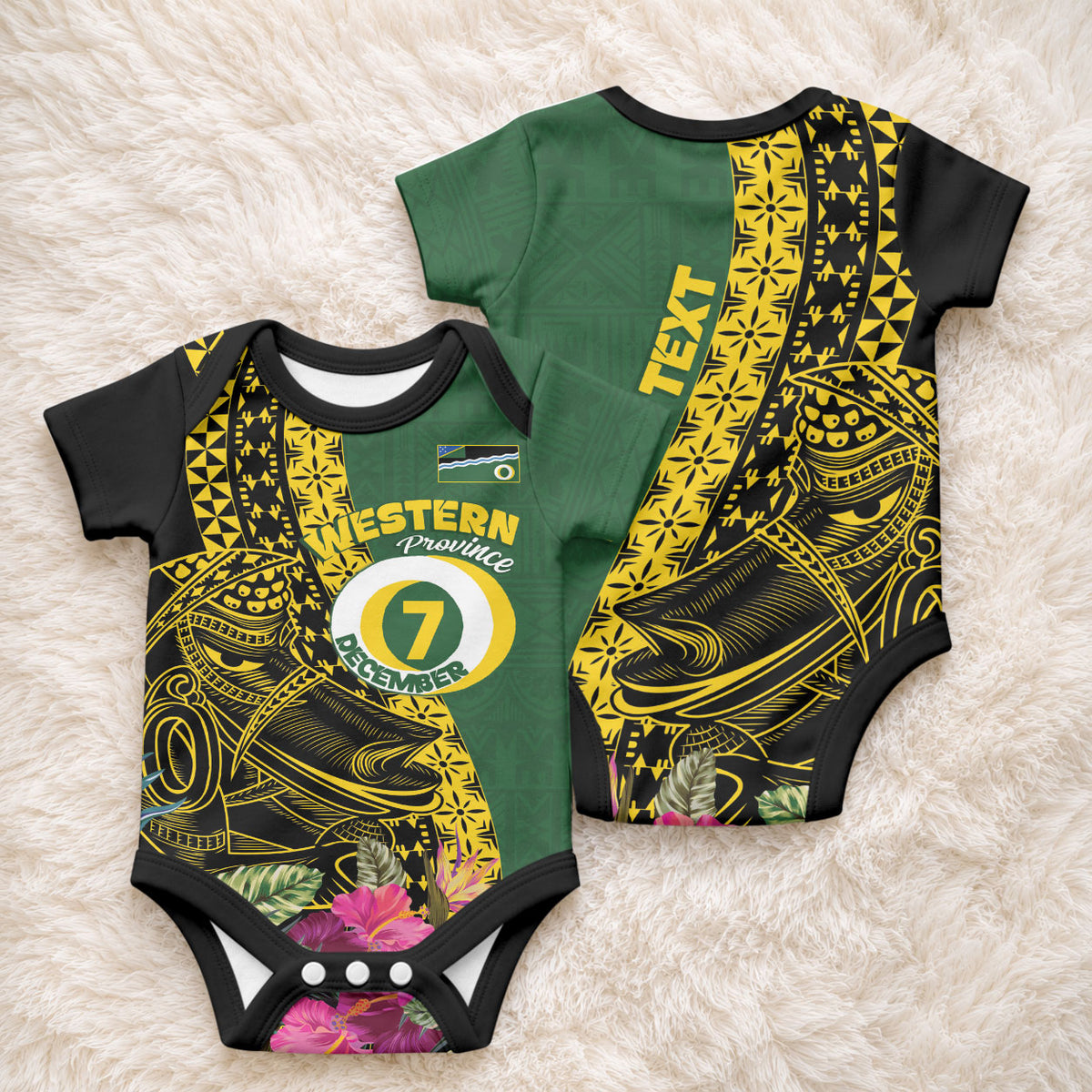 Personalised Western Province Day Baby Onesie Wes Provins Nguzunguzu Symbol LT14 - Polynesian Pride