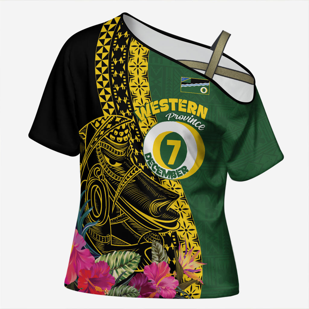 Personalised Western Province Day Cross Shoulder Shirt Wes Provins Nguzunguzu Symbol LT14 Female Green - Polynesian Pride