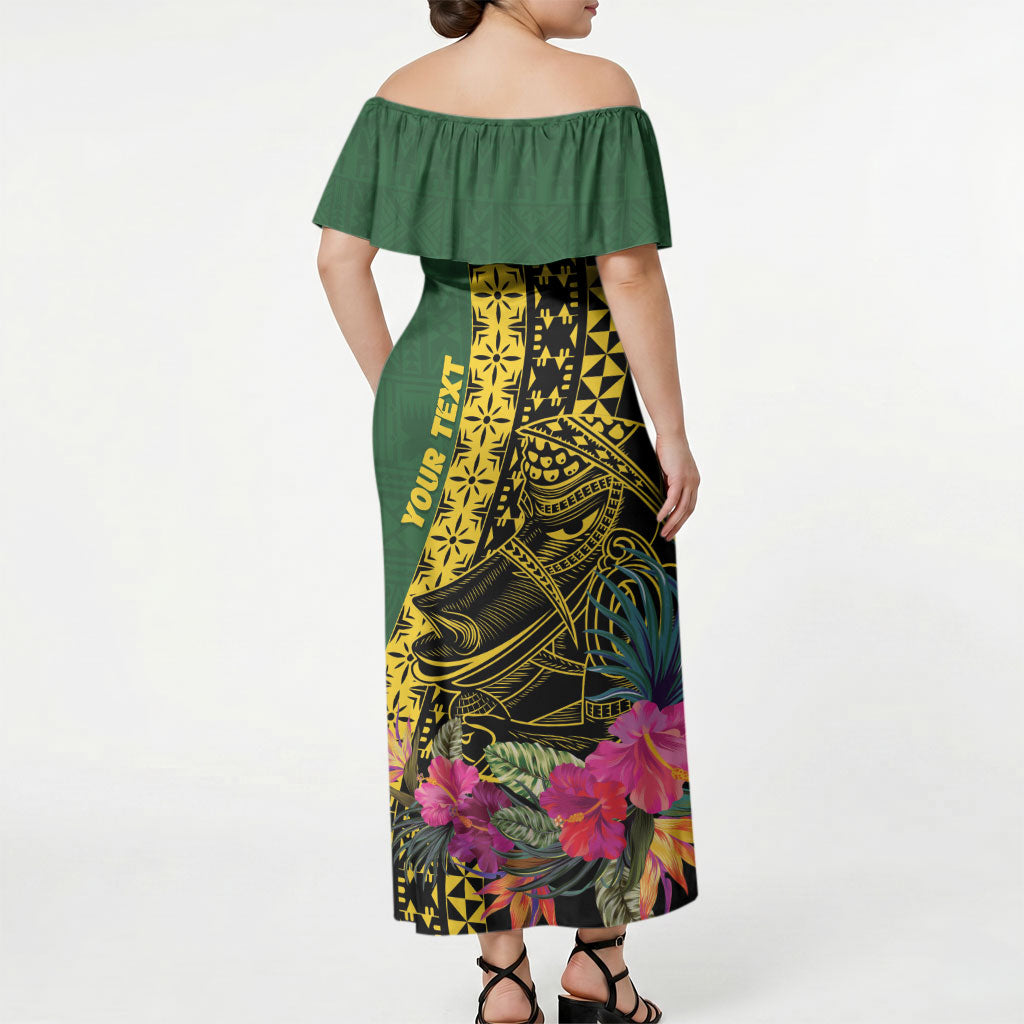 Personalised Western Province Day Off Shoulder Maxi Dress Wes Provins Nguzunguzu Symbol LT14 - Polynesian Pride