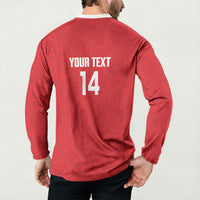 Mate Maa Tonga Rugby Custom Button Sweatshirt 2026 Tongan Ngatu Pattern Red LT14 - Polynesian Pride