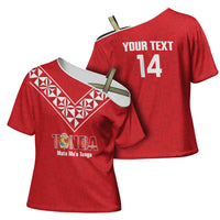 Mate Maa Tonga Rugby Custom Cross Shoulder Shirt 2026 Tongan Ngatu Pattern Red LT14 - Polynesian Pride