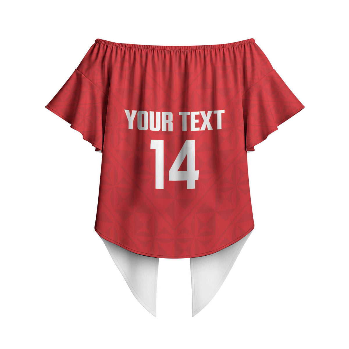 Mate Maa Tonga Rugby Custom Off Shoulder Wrap Waist Top 2026 Tongan Ngatu Pattern Red LT14 - Polynesian Pride