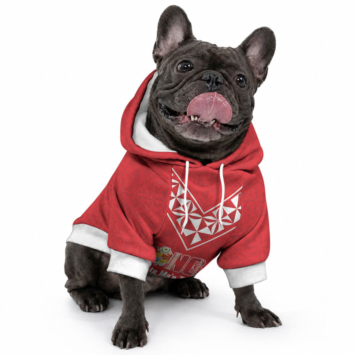 Mate Maa Tonga Rugby Custom Pet Hoodie 2026 Tongan Ngatu Pattern Red LT14 - Polynesian Pride