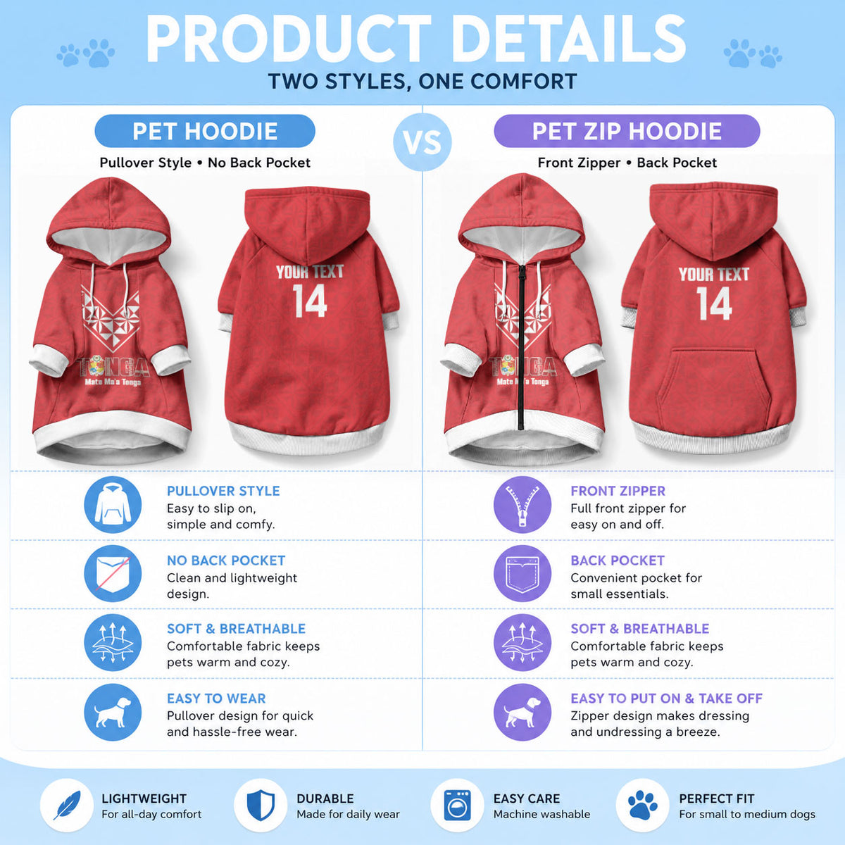 Mate Maa Tonga Rugby Custom Pet Hoodie 2026 Tongan Ngatu Pattern Red LT14 - Polynesian Pride