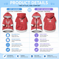 Mate Maa Tonga Rugby Custom Pet Hoodie 2026 Tongan Ngatu Pattern Red LT14 - Polynesian Pride