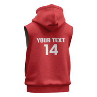 Mate Maa Tonga Rugby Custom Sleeveless Zip Hoodie 2026 Tongan Ngatu Pattern Red LT14 - Polynesian Pride