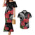 Personalized Mele Kalikimaka Hawaii Couples Matching Mermaid Dress and Hawaiian Shirt I'iwi Bird With Ohia Lehua - Black Color