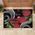 Personalized Mele Kalikimaka Hawaii Rubber Doormat I'iwi Bird With Ohia Lehua - Black Color