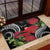 Personalized Mele Kalikimaka Hawaii Rubber Doormat I'iwi Bird With Ohia Lehua - Black Color