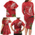 Personalized Mele Kalikimaka Hawaii Family Matching Long Sleeve Bodycon Dress and Hawaiian Shirt I'iwi Bird With Ohia Lehua - Red Color