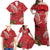 Personalized Mele Kalikimaka Hawaii Family Matching Off Shoulder Maxi Dress and Hawaiian Shirt I'iwi Bird With Ohia Lehua - Red Color