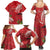 Personalized Mele Kalikimaka Hawaii Family Matching Summer Maxi Dress and Hawaiian Shirt I'iwi Bird With Ohia Lehua - Red Color