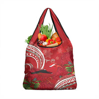 Personalized Mele Kalikimaka Hawaii Grocery Bag I'iwi Bird With Ohia Lehua - Red Color LT14 1-pack One Size Red - Polynesian Pride