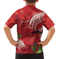 Personalized Mele Kalikimaka Hawaii Kid Hawaiian Shirt I'iwi Bird With Ohia Lehua - Red Color LT14 - Polynesian Pride