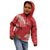 Personalized Mele Kalikimaka Hawaii Kid Hoodie I'iwi Bird With Ohia Lehua - Red Color