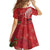 Personalized Mele Kalikimaka Hawaii Kid Short Sleeve Dress I'iwi Bird With Ohia Lehua - Red Color