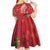 Personalized Mele Kalikimaka Hawaii Kid Short Sleeve Dress I'iwi Bird With Ohia Lehua - Red Color