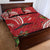 Personalized Mele Kalikimaka Hawaii Quilt Bed Set I'iwi Bird With Ohia Lehua - Red Color