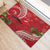 Personalized Mele Kalikimaka Hawaii Rubber Doormat I'iwi Bird With Ohia Lehua - Red Color