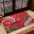 Personalized Mele Kalikimaka Hawaii Rubber Doormat I'iwi Bird With Ohia Lehua - Red Color