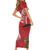 Personalized Mele Kalikimaka Hawaii Short Sleeve Bodycon Dress I'iwi Bird With Ohia Lehua - Red Color