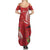 Personalized Mele Kalikimaka Hawaii Summer Maxi Dress I'iwi Bird With Ohia Lehua - Red Color