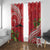 Personalized Mele Kalikimaka Hawaii Window Curtain I'iwi Bird With Ohia Lehua - Red Color