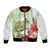 Pastel Green Hawaii Chameleon Christmas Bomber Jacket Mele Kalikimaka Kakau - Watercolor