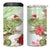 Pastel Green Hawaii Chameleon Christmas 4 in 1 Can Cooler Tumbler Mele Kalikimaka Kakau - Watercolor