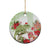 Pastel Green Hawaii Chameleon Christmas Ceramic Ornament Mele Kalikimaka Kakau - Watercolor