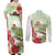 Pastel Green Hawaii Chameleon Christmas Couples Matching Off Shoulder Maxi Dress and Long Sleeve Button Shirt Mele Kalikimaka Kakau - Watercolor