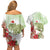 Pastel Green Hawaii Chameleon Christmas Couples Matching Off Shoulder Short Dress and Hawaiian Shirt Mele Kalikimaka Kakau - Watercolor