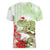 Pastel Green Hawaii Chameleon Christmas Women V-Neck T-Shirt Mele Kalikimaka Kakau - Watercolor