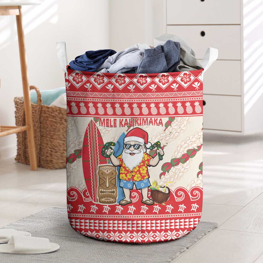 Hawaii Christmas Six Seven Laundry Basket Mele Kalikimaka Funny Santa 67 Gen Alpha Slang LT14 Red - Polynesian Pride