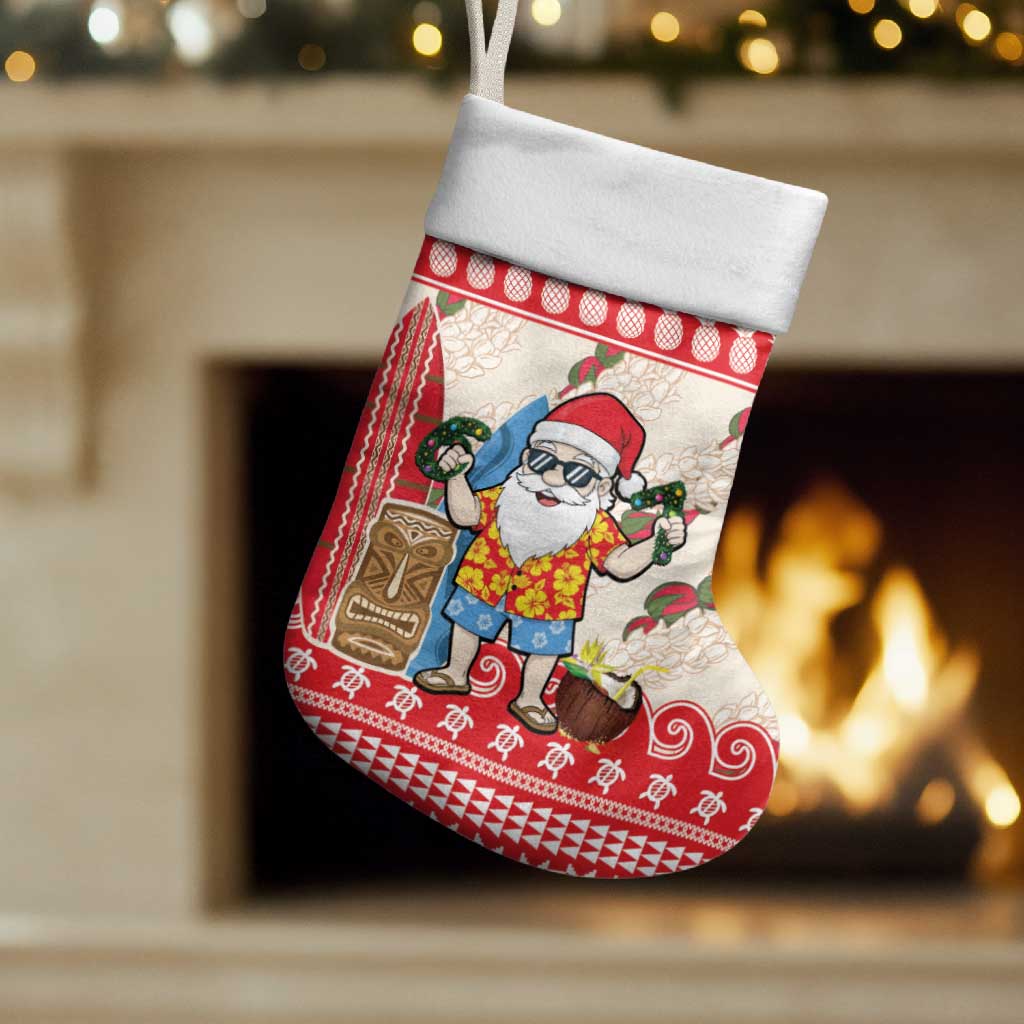 Hawaii Christmas Six Seven Christmas Stocking Mele Kalikimaka Funny Santa 67 Gen Alpha Slang LT14 Set of 2 Red - Polynesian Pride