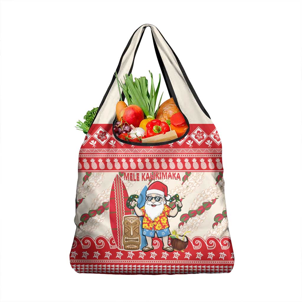 Hawaii Christmas Six Seven Grocery Bag Mele Kalikimaka Funny Santa 67 Gen Alpha Slang LT14 1-pack One Size Red - Polynesian Pride