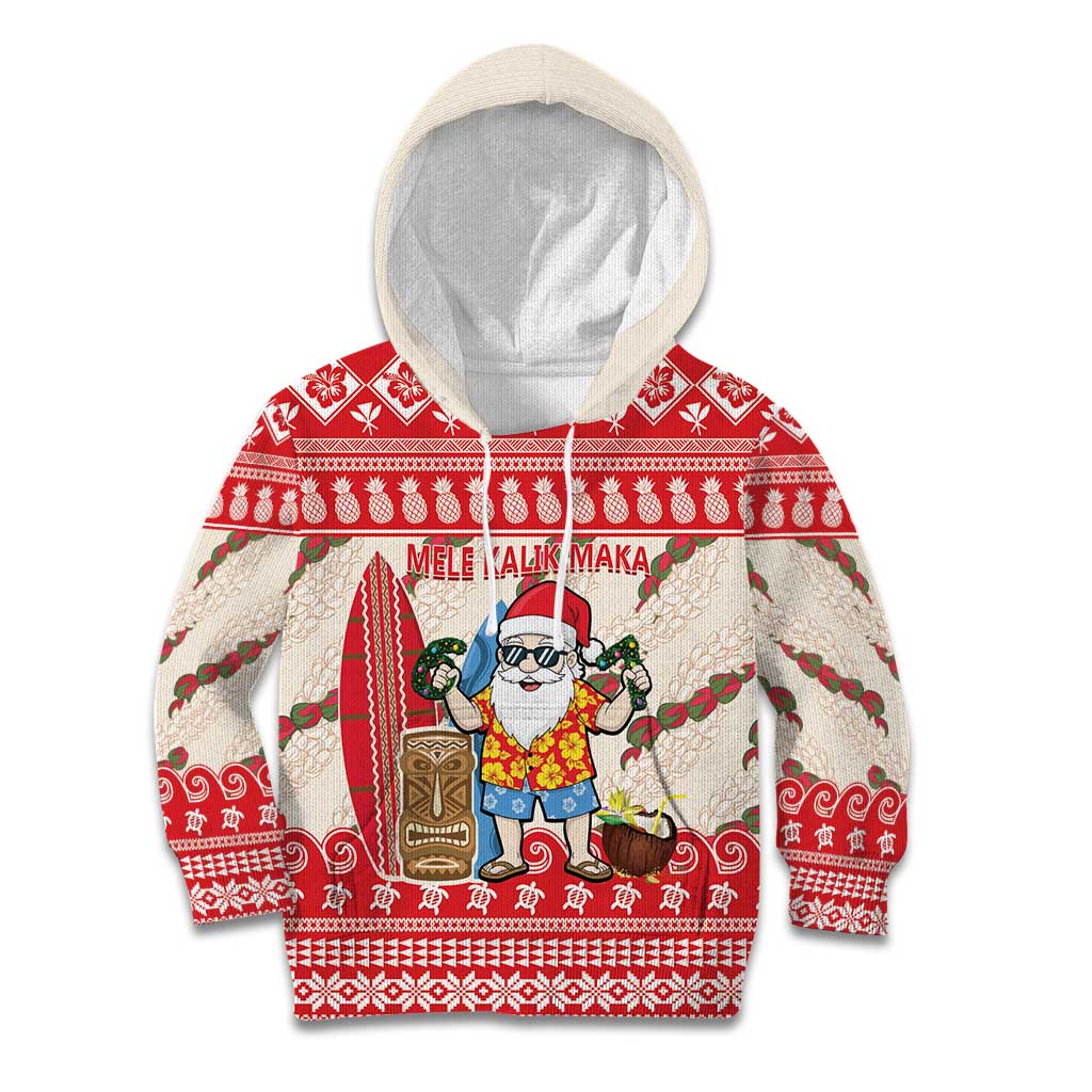 Hawaii Christmas Six Seven Kid Hoodie Mele Kalikimaka Funny Santa 67 Gen Alpha Slang LT14 Hoodie Red - Polynesian Pride
