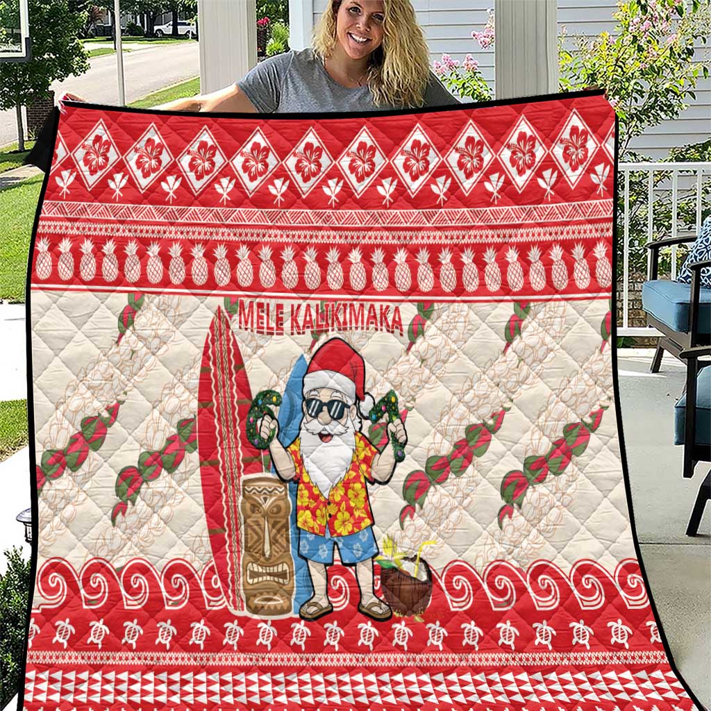 Hawaii Christmas Six Seven Quilt Mele Kalikimaka Funny Santa 67 Gen Alpha Slang LT14 Red - Polynesian Pride