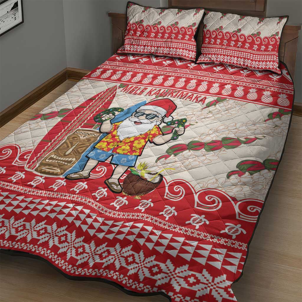 Hawaii Christmas Six Seven Quilt Bed Set Mele Kalikimaka Funny Santa 67 Gen Alpha Slang LT14 - Polynesian Pride