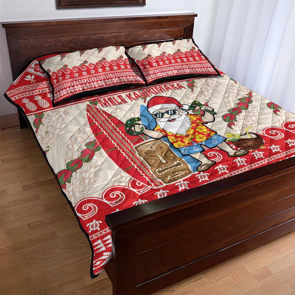 Hawaii Christmas Six Seven Quilt Bed Set Mele Kalikimaka Funny Santa 67 Gen Alpha Slang LT14 - Polynesian Pride