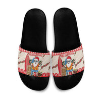 Hawaii Christmas Six Seven Slide Sandals Mele Kalikimaka Funny Santa 67 Gen Alpha Slang LT14 Red - Polynesian Pride